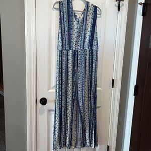 BOHO hippie Flowy blue floral maxi dress plus size 2x cottage core western